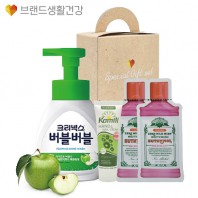 브생건376호 4종세트(크리넥스 버블버블 거품형 핸드워시+카밀 핸드크림+유시몰 가글2매)