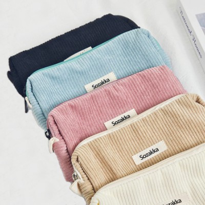 파스텔 코듀로이 파우치 화장품파우치 펜케이스 필통 골덴파우치 다용도파우치