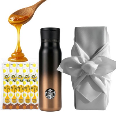 스타벅스 SS 스포티 리파 텀블러 + 국내산 허니스틱 + 보자기포장 세트