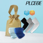 플씨드 여름 3종 복주머니 파우치 K세트 (라인 쿨토시+무지 쿨마스크)