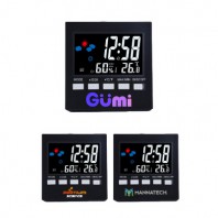 [2159] 컬러 디스플레이 음성제어 알람시계 9.2x9.2x3.9cm