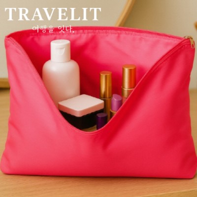 트래블잇 컬러풀 여행용파우치 大형-핫핑크