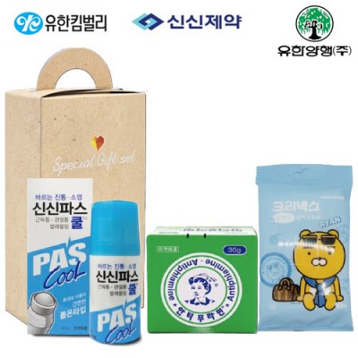 브생건99호(신신제약 롤온쿨연고물파스+유한양행 안티푸라민연고+카카오수앤수물티슈)
