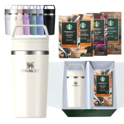 스탠리 카페투고 트래블머그 크림 스타벅스 비아커피 선물세트