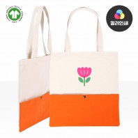투톤컬러에코백오렌지(똑딱이)