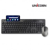 유니콘 스마트폰/테블릿 거치형 무소음 무선키보드 마우스 세트 BK-8000S