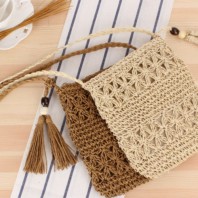 로페리아 여름용 다용도 심플한 크로스 밀짚가방(0217596)