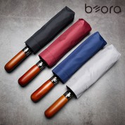 BOR 무지 인쇄우산 프리미엄 우드 3단 자동 우산
