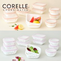 코렐_코디네이츠 밀크글라스 밀폐용기 혼합 12종 (산호세/자카드밴드)