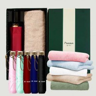 라이트핏 3단6k 초경량양우산+보송보송데일리순면타올135g 우산타올선물세트