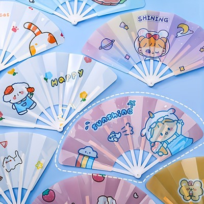 932_플라스틱 접이식부채 3개