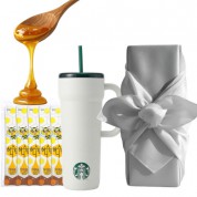 스타벅스 SS 시그니처 단테 텀블러 + 국내산 허니스틱 + 보자기포장 세트