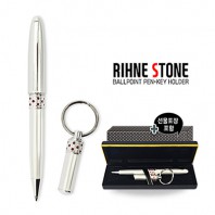 리네스톤 보석 볼펜+키홀더 세트(금속)