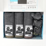 브룸피 뱀부 프리미엄 그레이 수건 타월 3개입+핸드타월 2개입