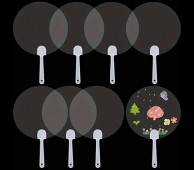 288_클리어 플라스틱 투명 부채 50개