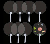 288_클리어 플라스틱 투명 부채 50개