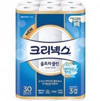 크리넥스 3겹 울트라클린 두루마리 화장지 25m 30롤