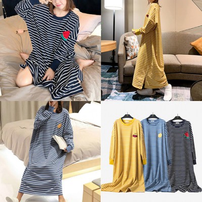 빅사이즈잠옷 오버핏 파자마 봄 가을용 원피스