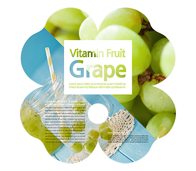 클로버 자유형 둥글이 부채