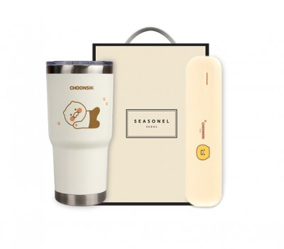 시즈넬 선물세트 카카오 춘식이 스탠다드 텀블러+카카오 칫솔 살균기