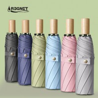 포레스트 8K 3단 UV코팅 나무 손잡이 양우산