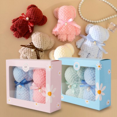 핸드메이드 캐릭터 타월 행주 베어 2p 세트 (케이스포함)