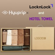 협립 3단 60 슈퍼 카라비너 완전자동우산 +협립40수호텔코마180타월4P+락앤락 메트로카페-세트