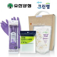 친환경스위트홈세트71호(유한양행주방세제+크린랩레이스고무장갑+크린랩항균망사수세미)
