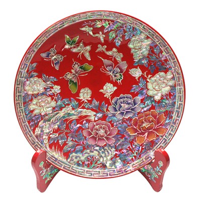 자개원쟁반(미니)-목단(적)