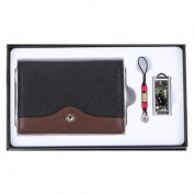 블랙다이아콤비소가죽명함지갑+채색십장생자개USB(8GB~64GB)