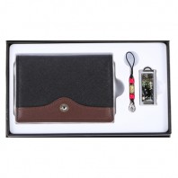 블랙다이아콤비소가죽명함지갑+채색십장생자개USB(8GB~64GB)