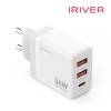아이리버 IHA-H36AC 36W AAC QC3.0 3포트 멀티 가정용 충전기(AtoC케이블포함)