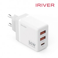 아이리버 IHA-H36AC 36W AAC QC3.0 3포트 멀티 가정용 충전기(AtoC케이블포함)