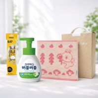 [카카오]양치세트 [크리넥스] 버블핸드워시 [라인프렌즈] 핸드선염타올세트(3종)