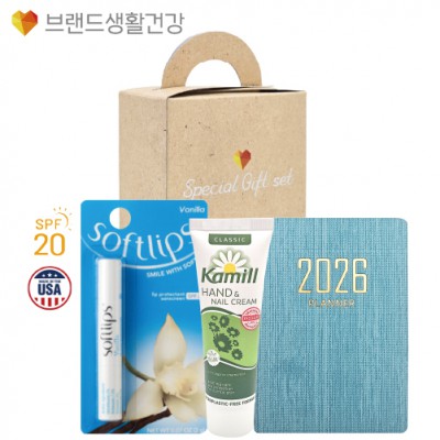 브생건 플래너세트 6호(미니 다이어리+카밀 핸드크림+멘소래담 소프트립스 립밤)