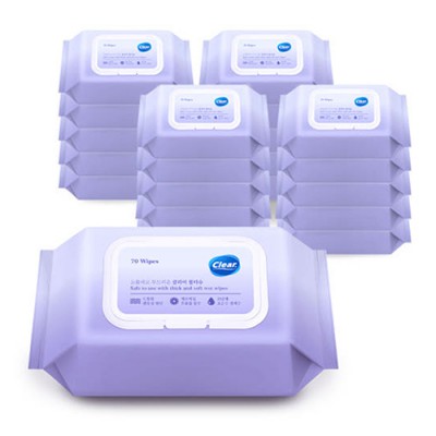 2563 클리어 캡형 물티슈 70매 330g