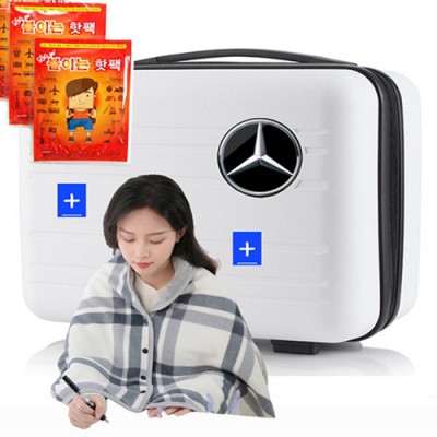 (핫팩+입는 망토담요+여행가방)14인치 기내용 캐리어