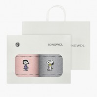 [송월타올] 스누피 프렌즈 2매 선물세트+쇼핑백 기념수건 답례품