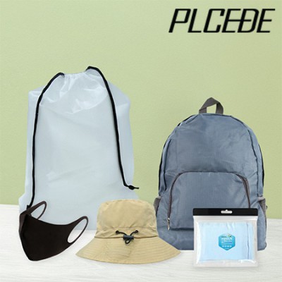 플씨드 사계절 5종 EVA파우치 C세트 (일체형 접이식 등산모자+경량폴딩백팩+고급 손등커버형 쿨토시+쿨 패션 마스크)