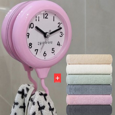 송월타올 선물세트 타월+수건걸이 욕실 방수시계