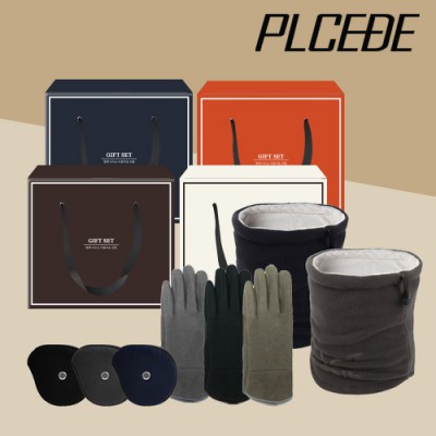 플씨드 프리미엄 넥워머 + 클래식 벨벳 논슬립 터치 장갑 + 청음 귀마개 3종 세트