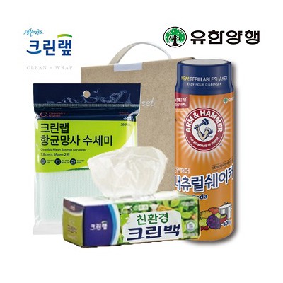 친환경스위트홈세트69호(암앤해머베이킹소다+크린랩크린백+항균망사수세미)