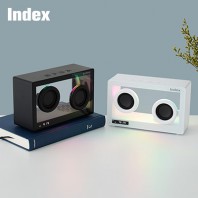 INDEX 투명 블루투스스피커 무드램프 알람시계(충전식)