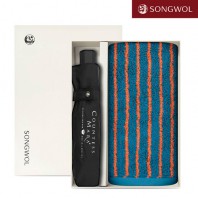 [송월타올] 송월 듀얼 스트라이프40 (180g) + 3단 폰지 우산 2P 콤보세트