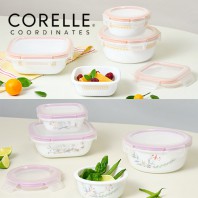코렐_코디네이츠 밀크글라스 밀폐용기 혼합 4종 (산호세/자카드밴드)