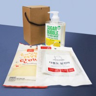 주방세제 앞치마 고무장갑 주방용품 3종세트