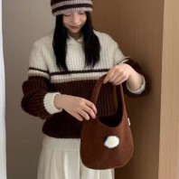 로페리아 캐쥬얼 니트 미니 핸드백 손가방(0216628)