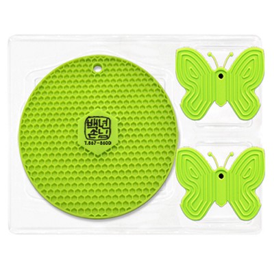 벌집 실리콘냄비받침+나비집게 Set