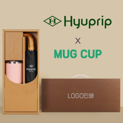 협립 3단 슈퍼 암막 고밀도 원목곡자 완전자동 우양산 +로하스 머그컵-세트