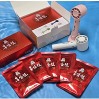 정관장 홍삼원 50ml x5포+ 쿨 냉각 선풍기 선물세트 미니선풍기 휴대용 선풍기+레디백 사은품, 쿨링 아이스 손선풍기